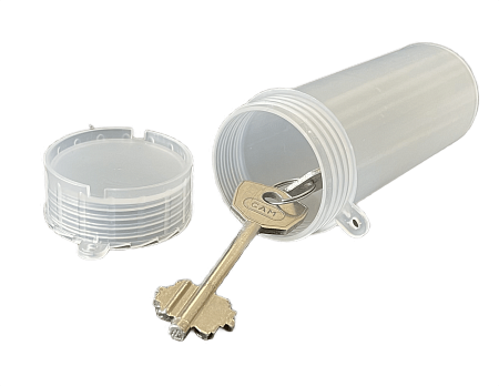  Пенал для ключей пластиковый d-40мм, h-110мм ( прозрачный )